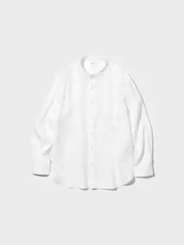 Рубашка из 100% льна премиум-класса Uniqlo, цвет 00 белый