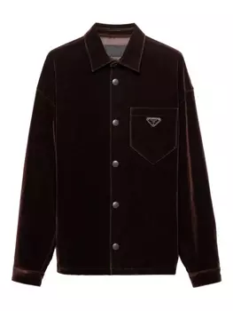 Рубашка из эластичного хлопка Prada, коричневый