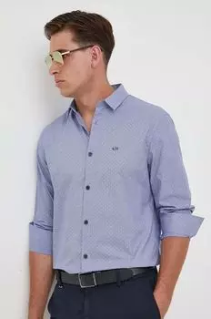 Рубашка из хлопка Armani Exchange, синий