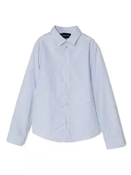 Рубашка из хлопка Emporio Armani Kids, синий