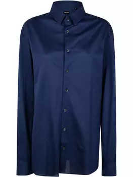 Рубашка из хлопка Giorgio Armani, синий