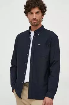 Рубашка из хлопка Lacoste, темно-синий