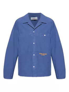 Рубашка из хлопка Stone Island, синий
