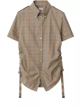 Рубашка из хлопка в клетку Burberry, нейтральный