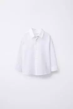 Рубашка из льняной смеси ZARA, белый