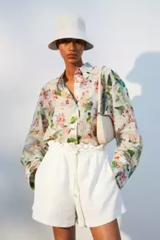 Рубашка из лиоцелла H&M, бежевый