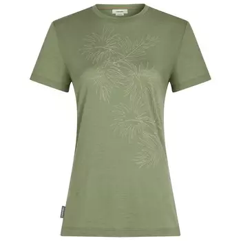 Рубашка из мериноса Icebreaker 150 Tech Lite S/S Winter Floral, цвет Lichen