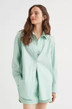 Рубашка из поплина H&amp;M, мятно-зеленый