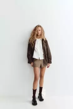 Рубашка из поплина с воротником питер пэн ZARA, белый