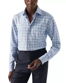 Рубашка из саржи в клетку Modern Fit King Eton, синий