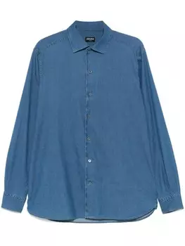 Рубашка из шамбре Zegna, синий