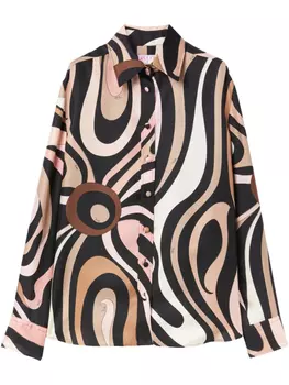 Рубашка из шелка PUCCI Marmo, черный