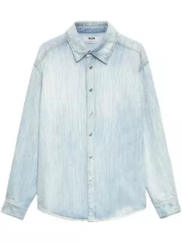 Рубашка из стираного денима MSGM, синий
