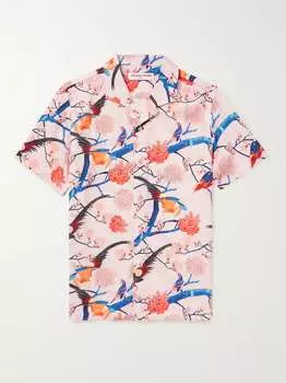 Рубашка из вуали с принтом Hibbert Camp-Collar ORLEBAR BROWN, розовый