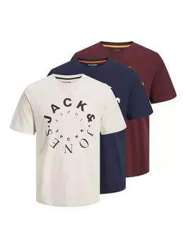 Рубашка JACK & JONES JJWarrior, цвет Light beige/marine blue/Wine red