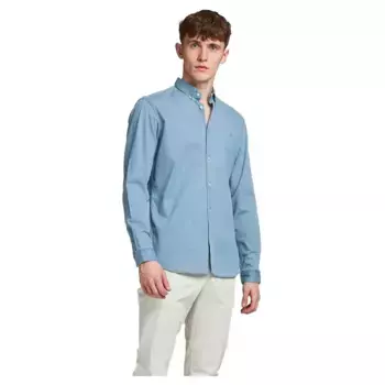 Рубашка Jack & Jones Logo Stretch Denim, синий