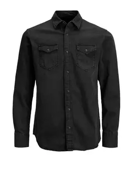 Рубашка Jack & Jones однотонная, черный
