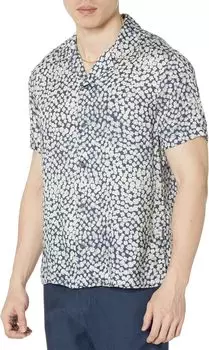 Рубашка John Varvatos Danny Short Sleeve Camp Shirt W706Z1, цвет Officer Blue