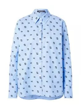 Рубашка Karl Lagerfeld Blouse Ikon, темно-синий/светло-синий