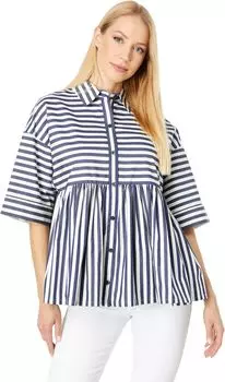 Рубашка Kate Spade New York Julia Stripe Button-Front Shirt, цвет Squid Ink