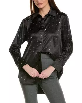 Рубашка Kenneth Cole Oversize со стразами, черный