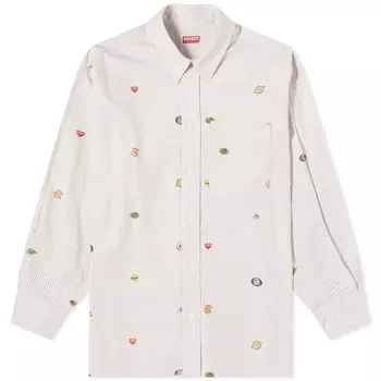Рубашка Kenzo Fruit Stickers Shirt, кэмел