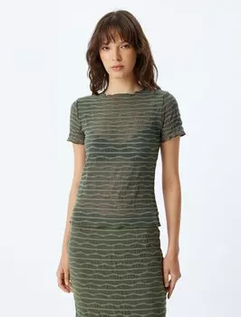 Рубашка Koton, цвет Jade/Dark green