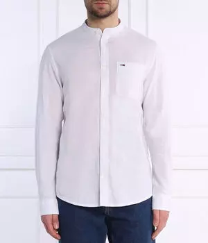 Рубашка льняная Tommy Jeans Мао, белый
