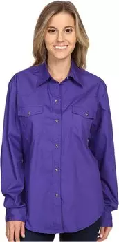 Рубашка L/S Solid Basic Snap Front Roper, фиолетовый