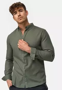 Рубашка LANGARM BRAYDEN INDICODE JEANS, цвет beetle solid