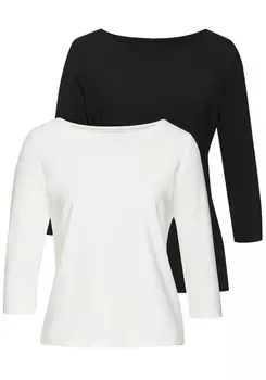 Рубашка LASCANA, цвет Cream/Black