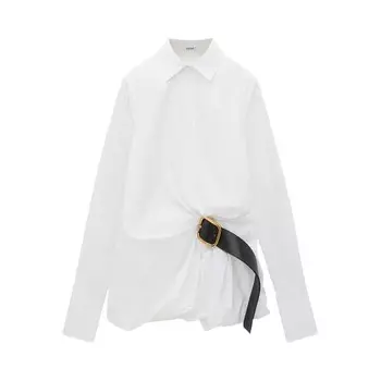 Рубашка Loewe Belted Shirt Optic White, белый