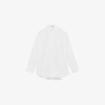 Рубашка Loewe из хлопковой смеси с вышивкой, белый