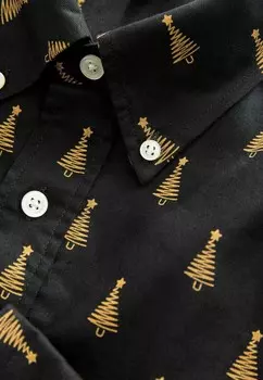 Рубашка LONG SLEEVE CHRISTMAS REGULAR FIT Next, черный
