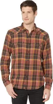 Рубашка Lucky Brand Stretch Grom Plaid Western Long Sleeve Shirt, цвет Brown/Red