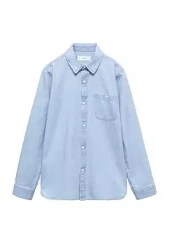 Рубашка Mango Kids, цвет mittelblau