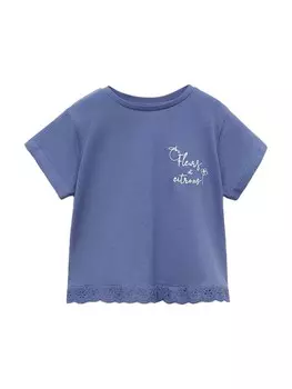 Рубашка MANGO KIDS FLEURS, цвет Sapphire