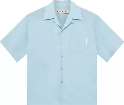 Рубашка Marni Tropical Wool Bowling Shirt 'Iris Blue', синий
