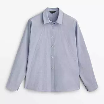 Рубашка Massimo Dutti Cotton Chambray, синий