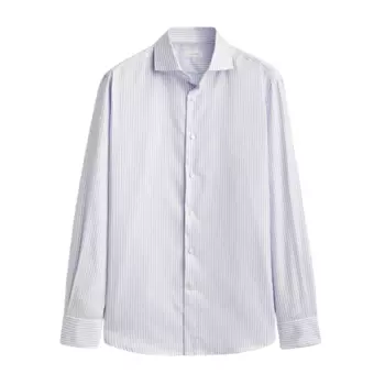 Рубашка Massimo Dutti Melange Gingham Check, белый/светло-синий