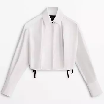 Рубашка Massimo Dutti Poplin Cropped, белый