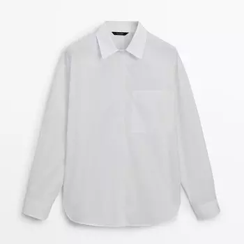 Рубашка Massimo Dutti Poplin With Pocket, белый