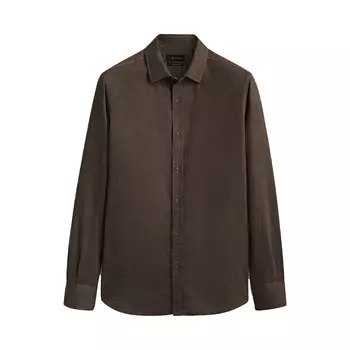 Рубашка Massimo Dutti Slim Fit Cotton Melange, коричневый