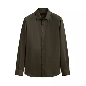 Рубашка Massimo Dutti Slim Fit Cotton Melange, зелёный