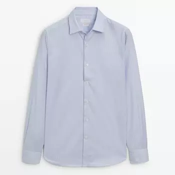 Рубашка Massimo Dutti Slim Fit Micro-striped, светло-голубой