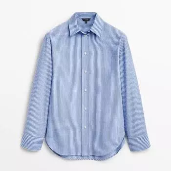 Рубашка Massimo Dutti Striped Cotton, голубой
