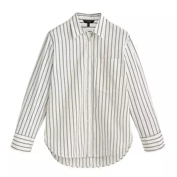 Рубашка Massimo Dutti Stripped Cotton, белый