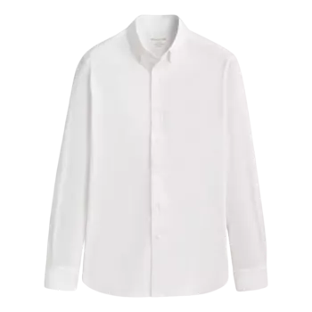 Рубашка Massimo Dutti Textured Cotton Stretch, белый
