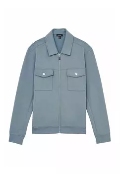 Рубашка MEDINA ZIPPED INTERLOCK Reiss, синий