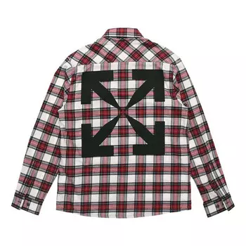 Рубашка men's ss21 plaid back arrow red shirt Off-White, красный